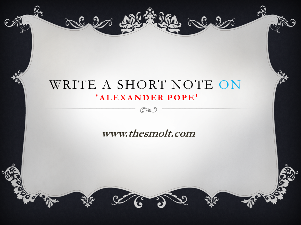 Alexander Pope as a Poet