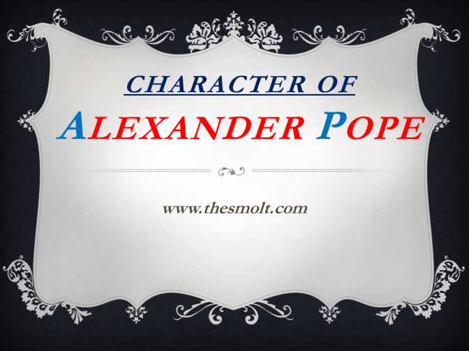 Alexander pope as a satirist