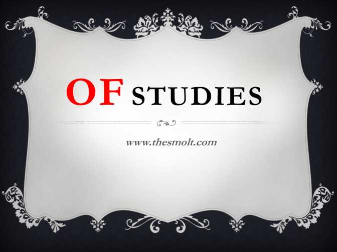 Of studies by Francis bacon summary