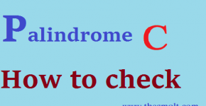 C Program to Check Palindrome number