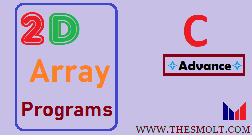 2d array programs in C